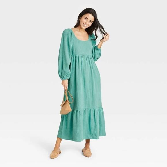 Universal Thread Dresses & Skirts - Universal Thread Dress Womens Extra Small Green Gauzey Peasant Cottage Milkmaid